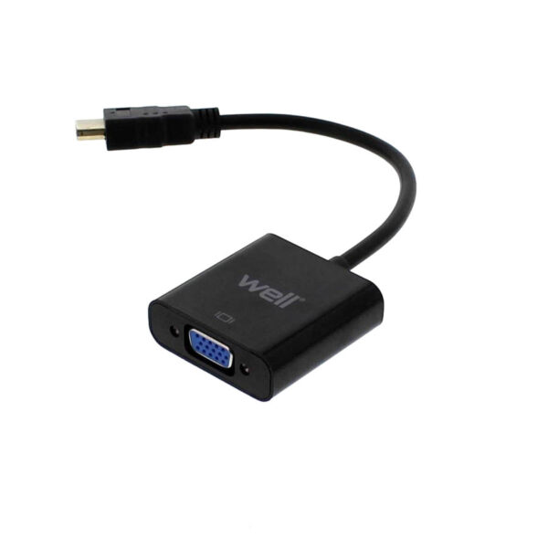 Adaptor HDMI Male σε VGA Female Well ADAPT-HDMIM/VGAF-0.2BK-WL - Image 4