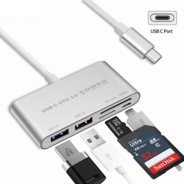 Adaptor OTG USB Type-C σε 1xUSB 3.0, 1xUSB 2.0 και Card Reader MicroSD/SDHC w/Micro USB Combo C284 - Image 3