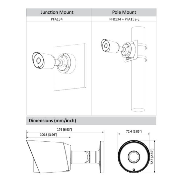 CCTV Bullet HDCVI Κάμερα 2MP IR 2.8mm DAHUA HAC-HFW1200 - Image 3