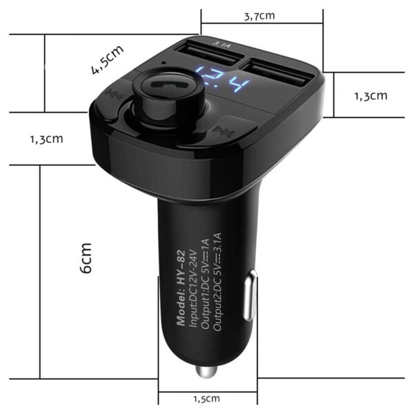 Car MP3 Player Fm Transmitter w/Dual USB Charger 3.1A - Image 2