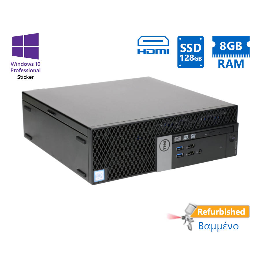 Dell 3040 SFF i3-6100/8GB DDR3/128GB SSD/DVD/10P Grade A+ Refurbished PC