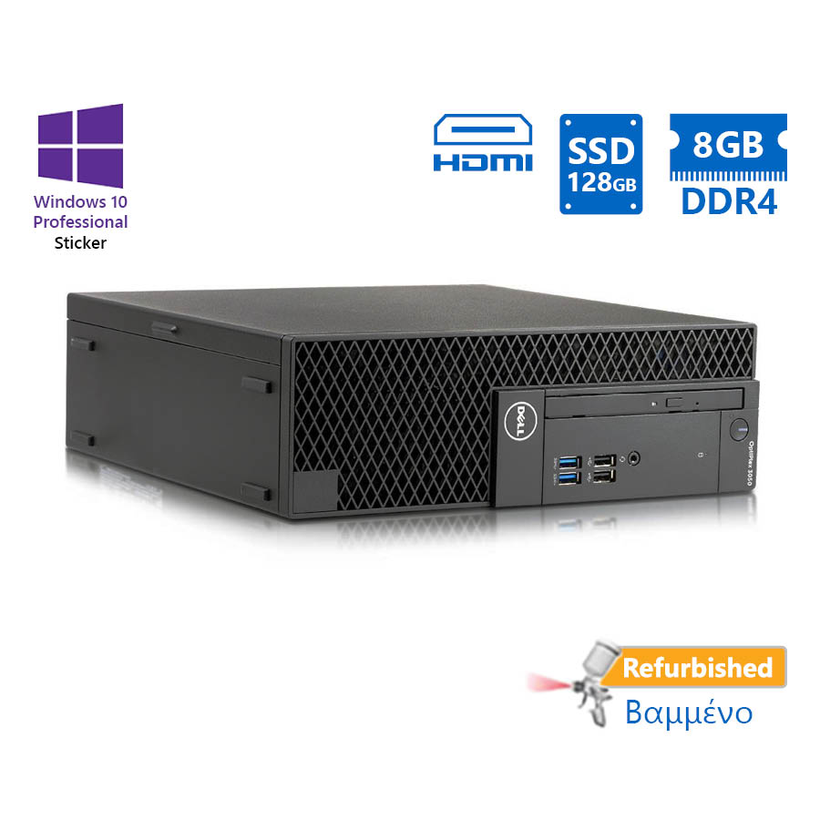 Dell 3050 SFF i3-6100/8GB DDR4/128GB SSD/No ODD/10P Grade A+ Refurbished PC