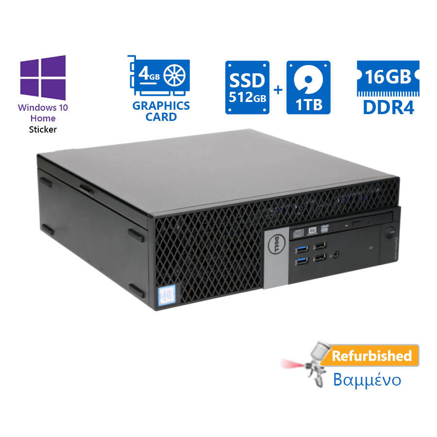 Dell 5050 SFF i5-6500/16GB DDR4/512GB SSD & 1TB/ATI Radeon R7 450 4GB/DVD/10H Grade A+ Refurbished P