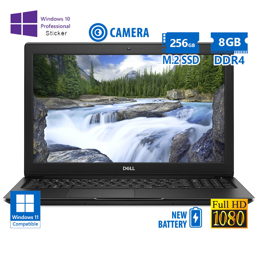 Dell (A-) Latitude 3500 i5-8265U/15.6\"FHD/8GB DDR4/256GB M.2 SSD/No ODD/Camera/New Battery/10P Grade