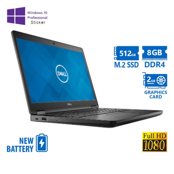 Dell (A-) Latitude 5480 i7-6600U/14\"FHD/8GB DDR4/512GB M.2 SSD/No ODD/GeForce 930MX (2GB)/New Batter