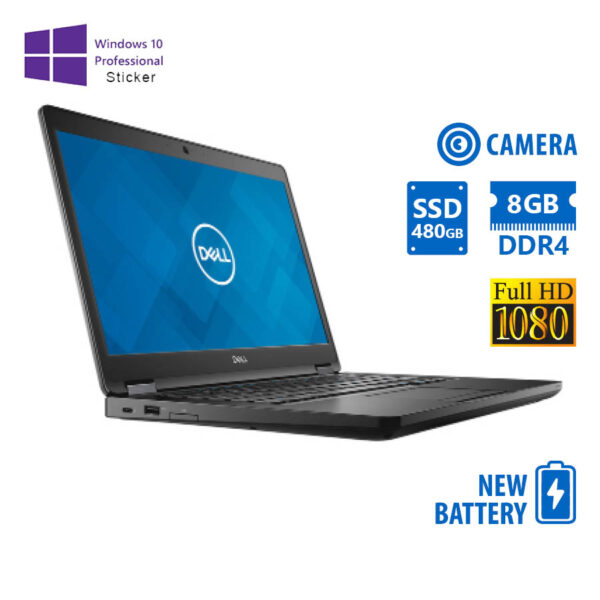 Dell (A-) Latitude 5480 i7-7820HQ/14\"FHD/8GB DDR4/480GB SSD/No ODD/Camera/New Battery/10P Grade A- R
