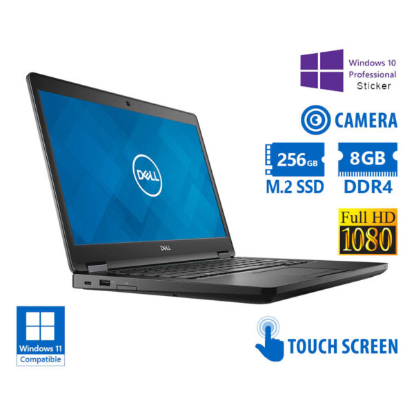 Dell (A-) Latitude 5490 i7-8650U/14\"FHD Touchscreen/8GB DDR4/256GB M.2 SSD/No ODD/Camera/10P Grade A