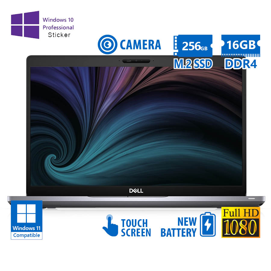 Dell (A-) Latitude 5510 i5-10310U/15.6\"FHD Touchscreen/16GB DDR4/256GB M.2 SSD/No ODD/Camera/New Bat