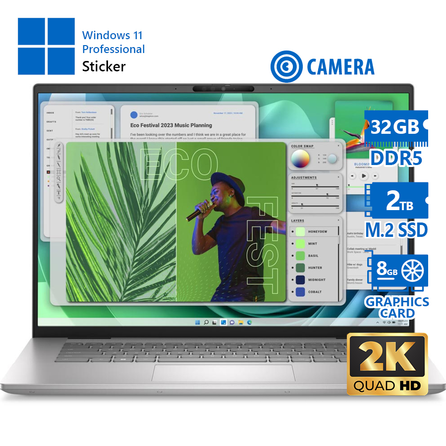 Dell Inspiron 7630 i7-13620H/16\"QHD 2.5k/32GB DDR5/2TB M.2 SSD/No ODD/GeForce RTX 4060 MAX-Q (8GB)/C