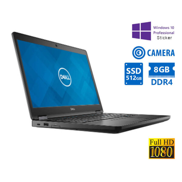Dell Latitude 5480 i7-7820HQ/14\"FHD/8GB DDR4/512GB M.2 SSD/No ODD/Camera/10P Grade A Refurbished Lap