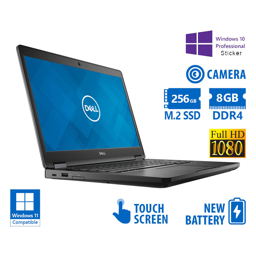 Dell Latitude 5490 i5-8250U/14\"FHD Touchscreen/8GB DDR4/256GB M.2 SSD/No ODD/Camera/New Battery/10P