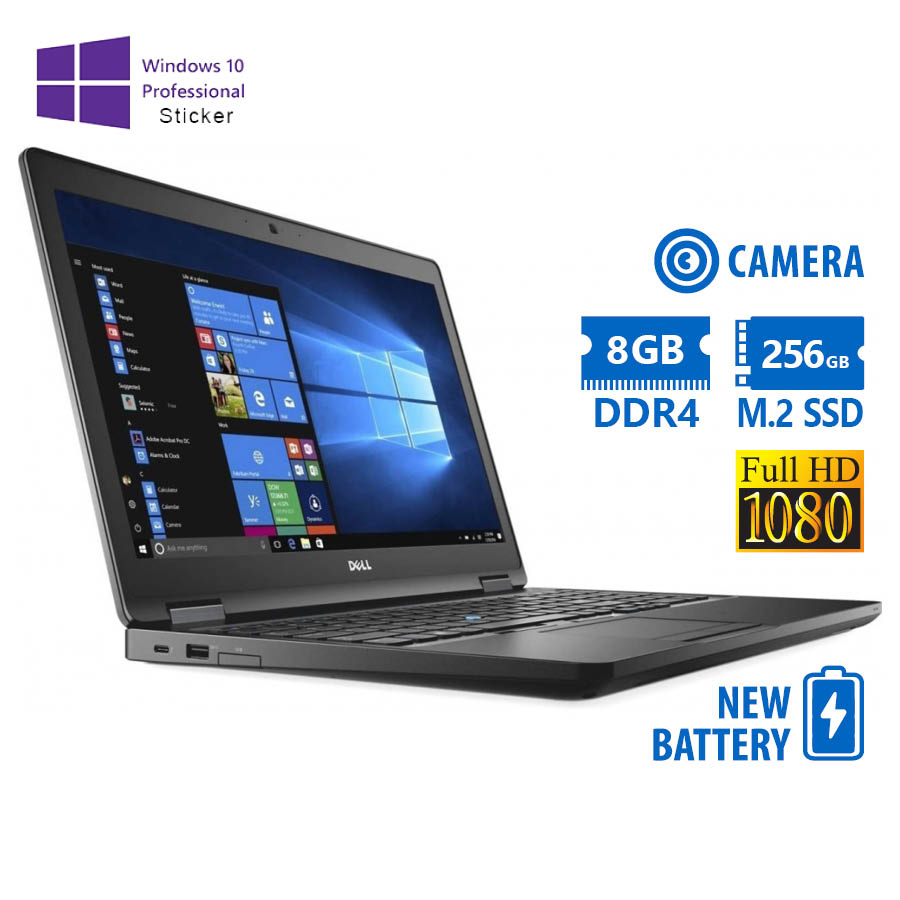 Dell Latitude 5580 i5-7300U/15.6\"FHD/8GB DDR4/256GB M.2 SSD/No ODD/Camera/New Battery/10P Grade A Re