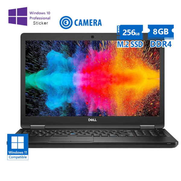 Dell Latitude 5590 i7-8650U/15.6\"/8GB DDR4/256GB M.2 SSD/No ODD/Camera/10P Grade A Refurbished Lapto