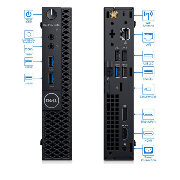 Dell Optiplex 3060 DM i5-8500T/8GB DDR4/256GB M.2 SSD/No ODD/10P Grade A Refurbished PC - Image 5