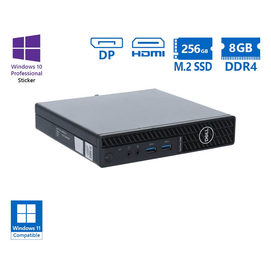 Dell Optiplex 3080 DM i5-10500T/8GB DDR4/256GB M.2 SSD/No ODD/10P Grade A Refurbished PC