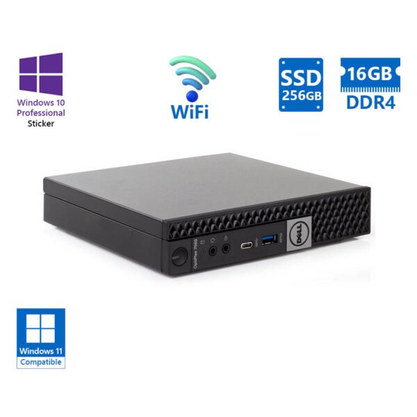 Dell Optiplex 7060 DM WiFi i5-8500T/16GB DDR4/256GB SSD/No ODD/10P Grade A Refurbished PC