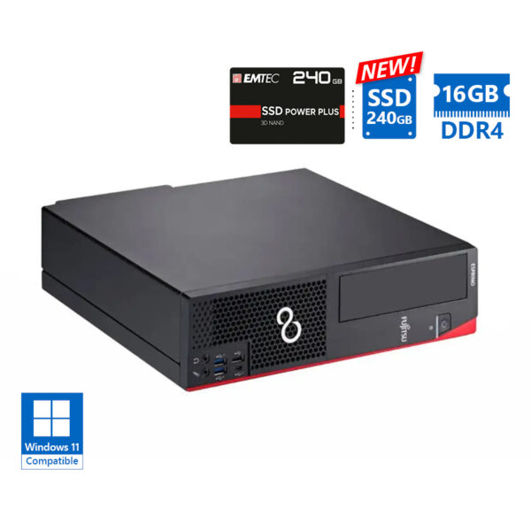 Fujitsu D958 SFF i5-8500/16GB DDR4/240GB SSD New/No ODD/Grade A Refurbished PC