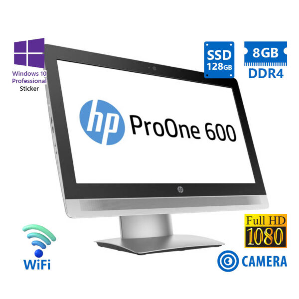 HP (A-) ProOne 600G2 AIO WiFi w/Monitor 21.5\"FHD i5-6500/8GB DDR4/128GB SSD/DVD/Webcam/10P Grade A-