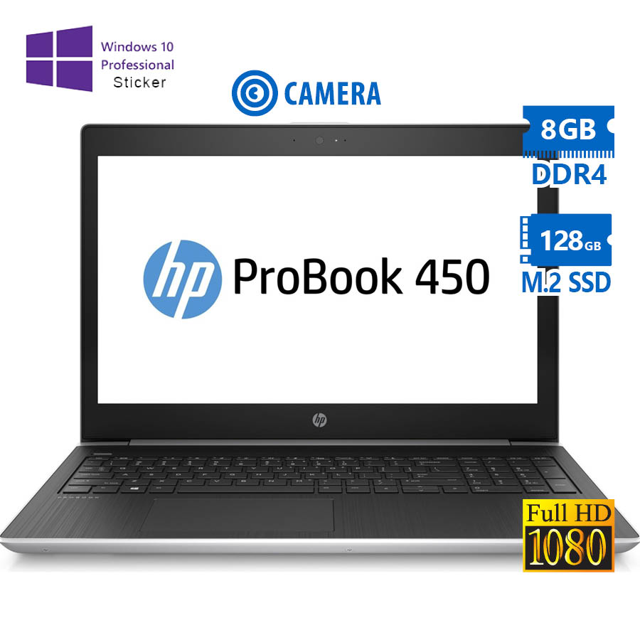 HP (B) ProBook 450 G5 i3-7100U/15.6”FHD/8GB DDR4/128GB M.2 SSD/No ODD/Camera/10P Grade B Refurbished