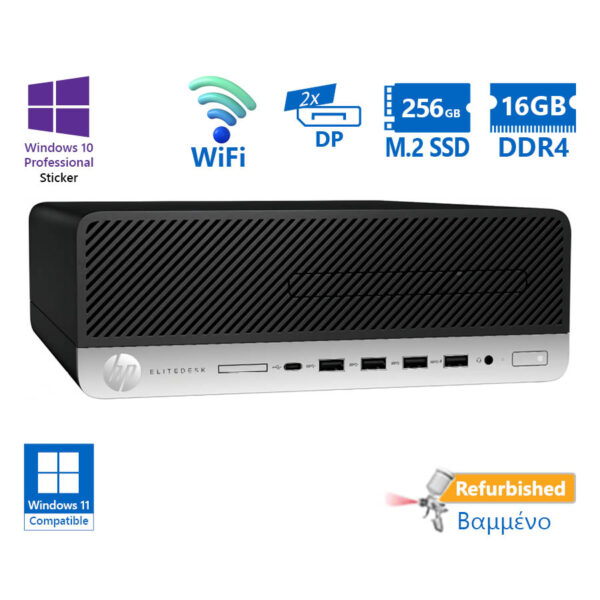 HP EliteDesk 705G5 SFF WiFi AMD Ryzen 5 Pro 3400G/16GB DDR4/256GB M.2 SSD/No ODD/10P Grade A+ Refurb