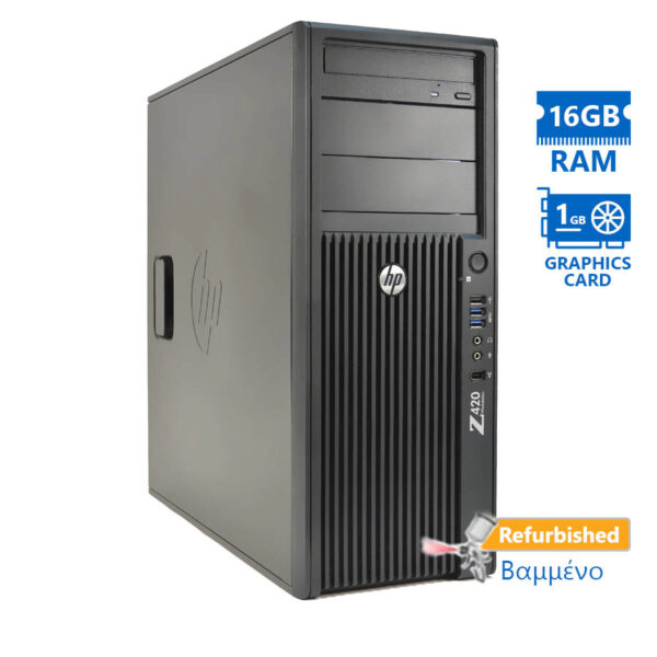 HP Z420 Tower Xeon E5-1650v2(6-Cores)/16GB DDR3/1TB/Nvidia 1GB/No ODD/7P Grade A+ Workstation Refurb