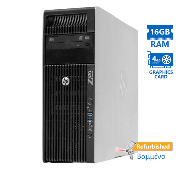 HP Z620 Tower Xeon E5-1620(4-Cores)/16GB DDR3/1TB/Nvidia 4GB/No ODD/7P Grade A+ Workstation Refurbis