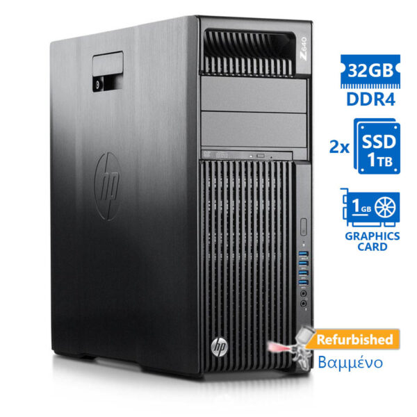 HP Z640 Tower Xeon E5-2620v3(6-Cores)/32GB DDR4/2x 1TB SSD/AMD 1GB/DVD/8P Grade A+ Workstation Refur