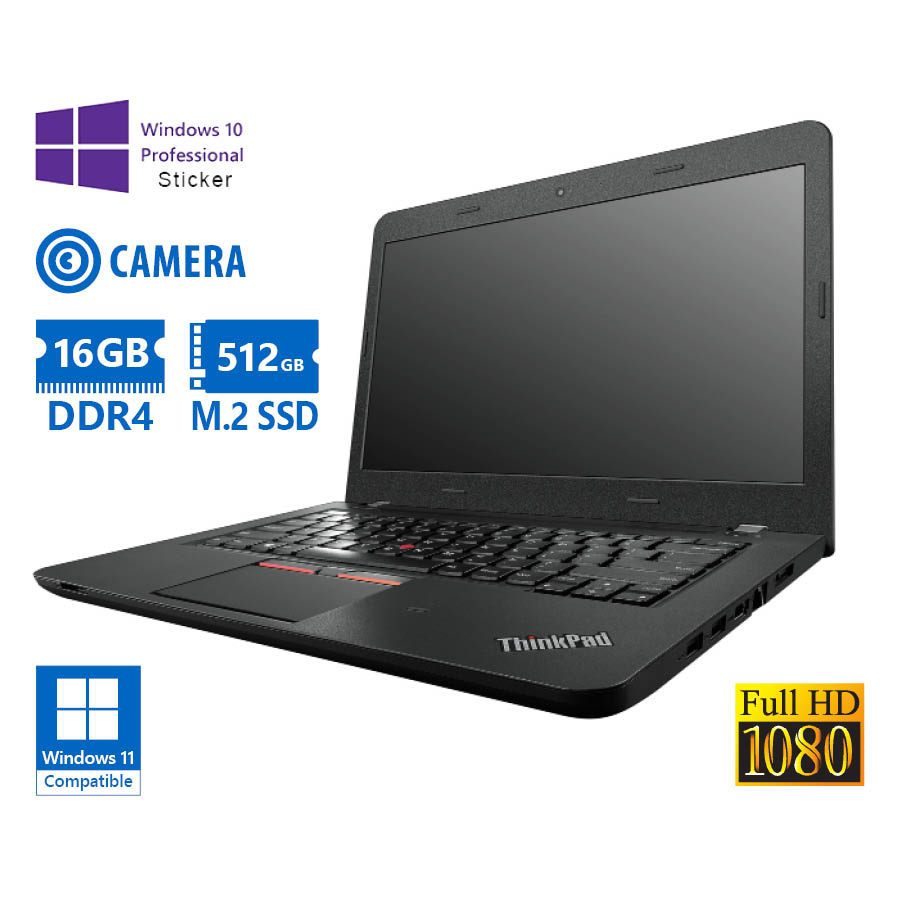 Lenovo (A-) ThinkPad E460 Gen 1 Ryzen 5 Pro 4650U/14”FHD/16GB DDR4/512GB M.2 SSD/No ODD/Camera/10P G