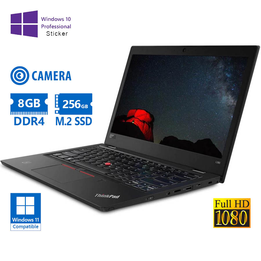 Lenovo (A-) ThinkPad L380 i3-8130U/13.3\"FHD/8GB DDR4/256GB M.2 SSD/No ODD/Camera/10P Grade A- Refurb