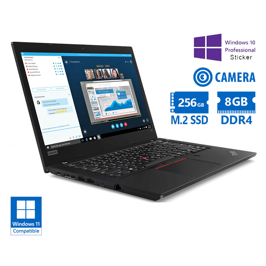 Lenovo (A-) ThinkPad L490 i3-8145U/14\"/8GB DDR4/256GB M.2 SSD/No ODD/Camera/10P Grade A- Refurbished