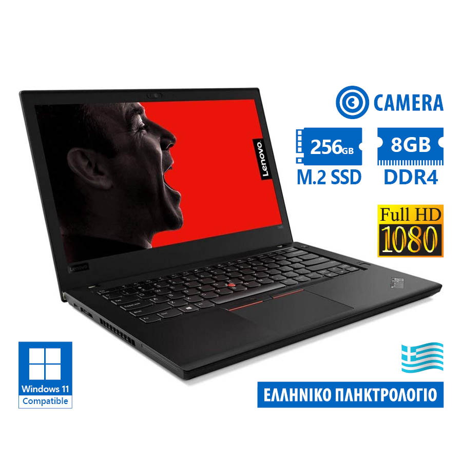 Lenovo (A-) ThinkPad T480 i5-8350U/14\"FHD/8GB DDR4/256GB M.2 SSD/No ODD/Camera/Grade A- Refurbished
