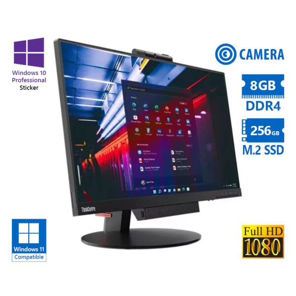 Lenovo ThinkCentre M720q AIO w/TIO24 Gen3 23.8\"FHD/i5-8400T/8GB DDR4/256GB M.2 SSD/No ODD/Webcam/10P