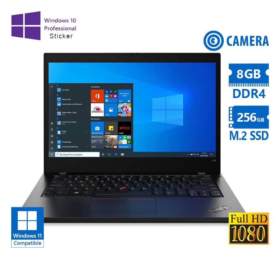 Lenovo ThinkPad L14 Gen 1 i5-10210U/14\"FHD/8GB DDR4/256GB M.2 SSD/No ODD/Camera/10P Grade A Refurbis