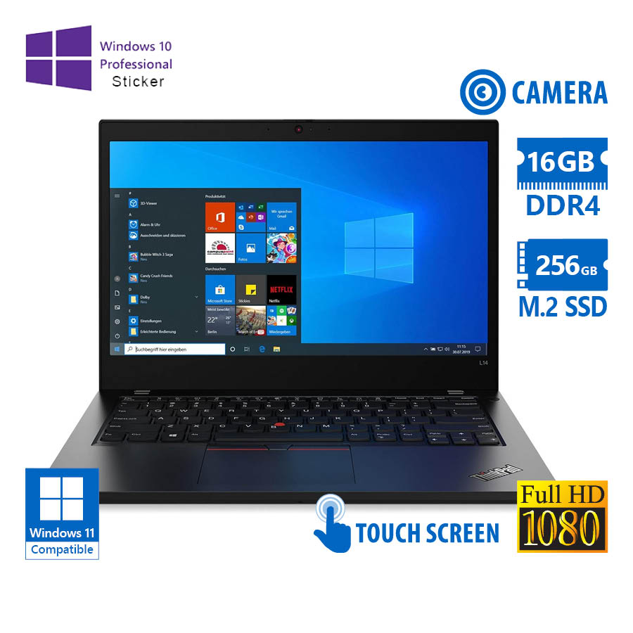Lenovo ThinkPad L14 Gen 1 i5-10310U/14\"FHD Touchscreen/16GB DDR4/256GB M.2 SSD/No ODD/Camera/10P Gra