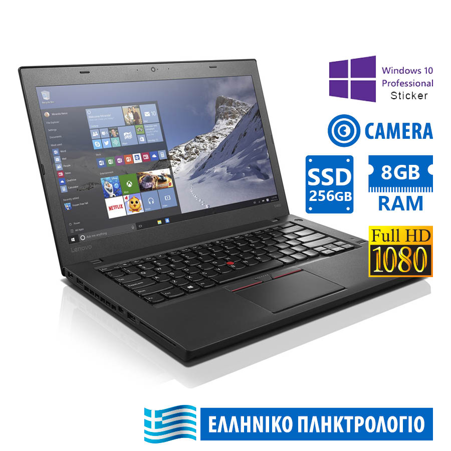Lenovo ThinkPad T460 i5-6300U/14\"FHD/8GB DDR3/256GB SSD/No ODD/Camera/10P Grade A Refurbished Laptop