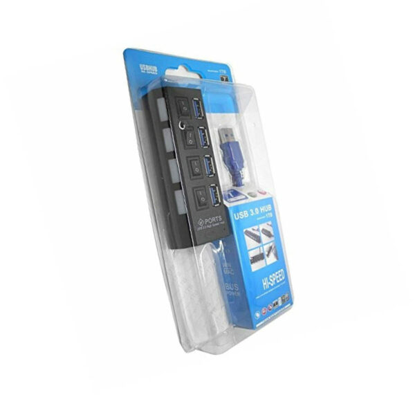 USB 3.0 HUB 4-Port Hi-Speed w/Switches & Blue LED Desing - Image 4