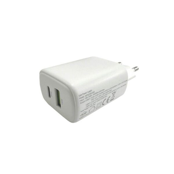 Universal Dual USB 3.0/Type C FastTravel Wall Charger QC3.0 5VDC/3A (20W) Λευκό Well PSUP-USB-WPQ200 - Image 2