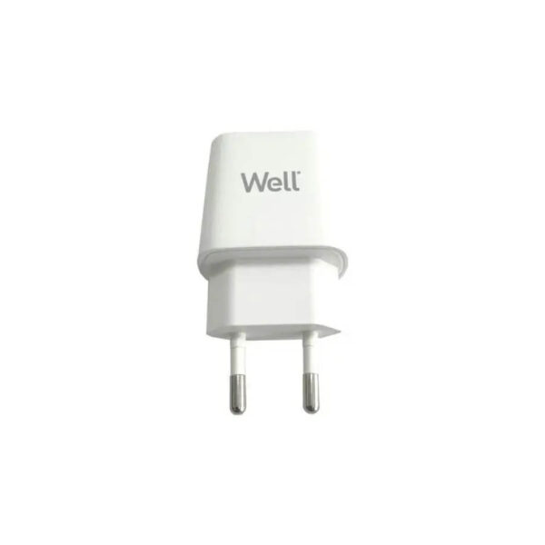 Universal USB-C FastTravel Wall Charger 5VDC/3A (20W) Λευκό Well PSUP-USB-WPD2004WE-WL - Image 2