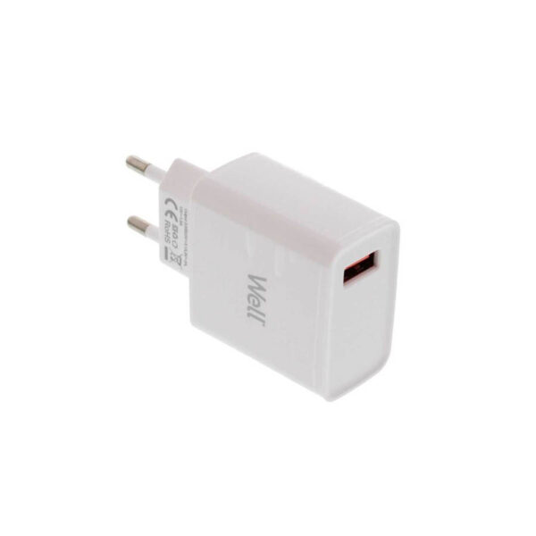 Universal USB Fas Travel Wall Charger QC 3.0 18W 3000mA Λευκό Well PSUP-USB-WQ11801WE-WL