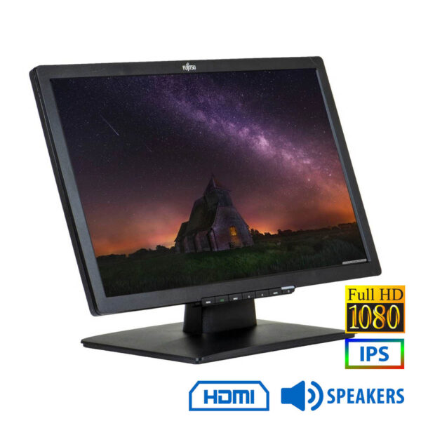 Used (A-) Monitor E22T-x IPS LED/Fujitsu /22\"FHD/1920x1080/Wide/Black/w/Speakers/Grade A-/D-SUB & DV