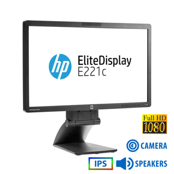 Used (A-) Monitor EliteDisplay E221c IPS LED/HP/22\"FHD/w/Camera/1920x1080/Wide/Black/w/Speakers/Grad