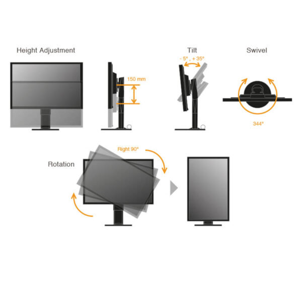 Used (A-) Monitor FlexScan EV2736W IPS LED/Eizo/27\"QHD/2560x1440/Wide/Black/w/Speakers/Grade A-/DVI- - Image 4