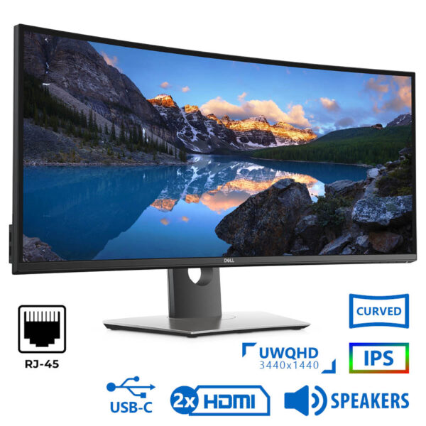 Used (A-) Monitor U3421WE Curved IPS LED/Dell/34\"UW-QHD/3440x1440/Black/w/Speakers/Grade A-/DP & 2xH