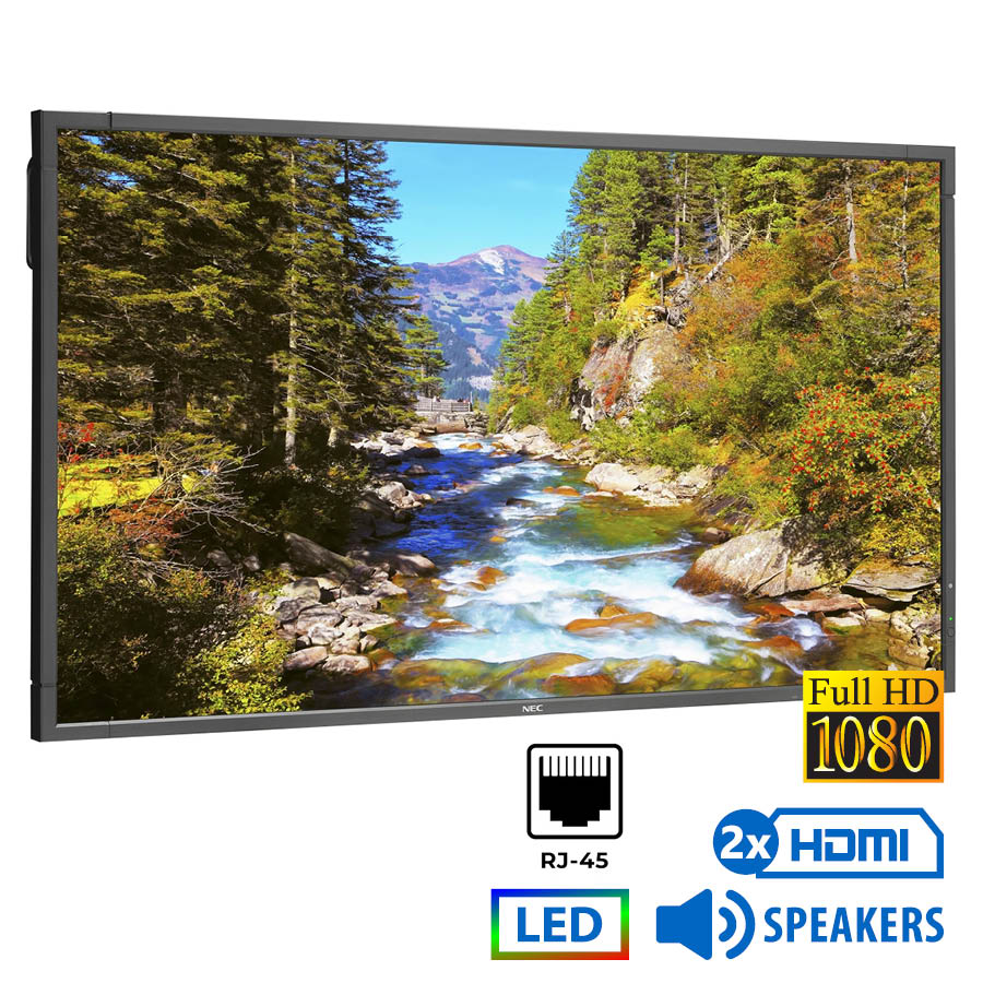 Used Display E705 LED/NEC/70\"FHD/1920x1080/Black/w/Speakers/Grade B/D-SUB & DVI-D & DP & 2xHDMI & RJ