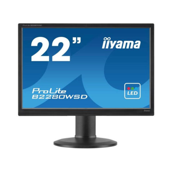 Used Monitor B2280WSD LED/IIyama/22\"/1680x1050/Wide/Black/D-SUB & DVI-D - Image 2
