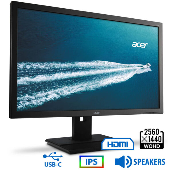 Used Monitor B276HUL IPS LED/Acer/27``WQHD/2560x1440/Wide/Black/w/Speakers/DP & HDMI USB Type-C & US