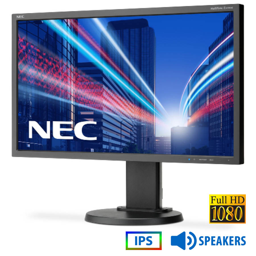 Used Monitor E243WMI-BK IPS LED/Nec/24\"FHD/1920x1080/Wide/Black/w/Speakers/D-SUB & DVI-D & DP