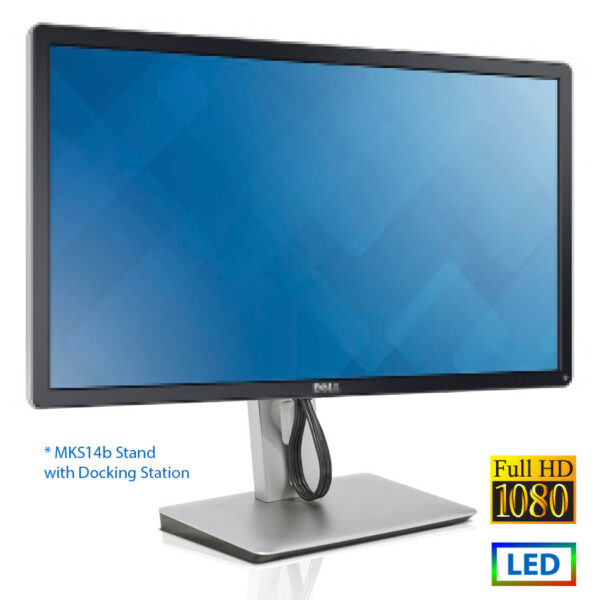 Used Monitor P2414Hx LED/Dell/24\"FHD/1920x1080/Wide/Dell MKS14b Stand w/Docking Station/Silver/Black
