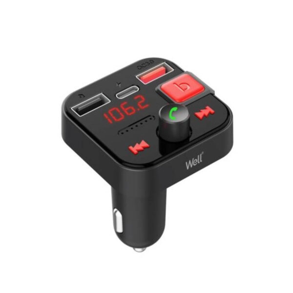 Well Car Mp3 Fm Transmitter με λειτουργία Hands-Free FMTRANS-BT-SNAPPY-WL - Image 2