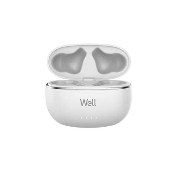 Ακουστικό In-ear Bluetooth Wireless earphones noice cancelling ANC,ENC με docking station λευκό Well - Image 3